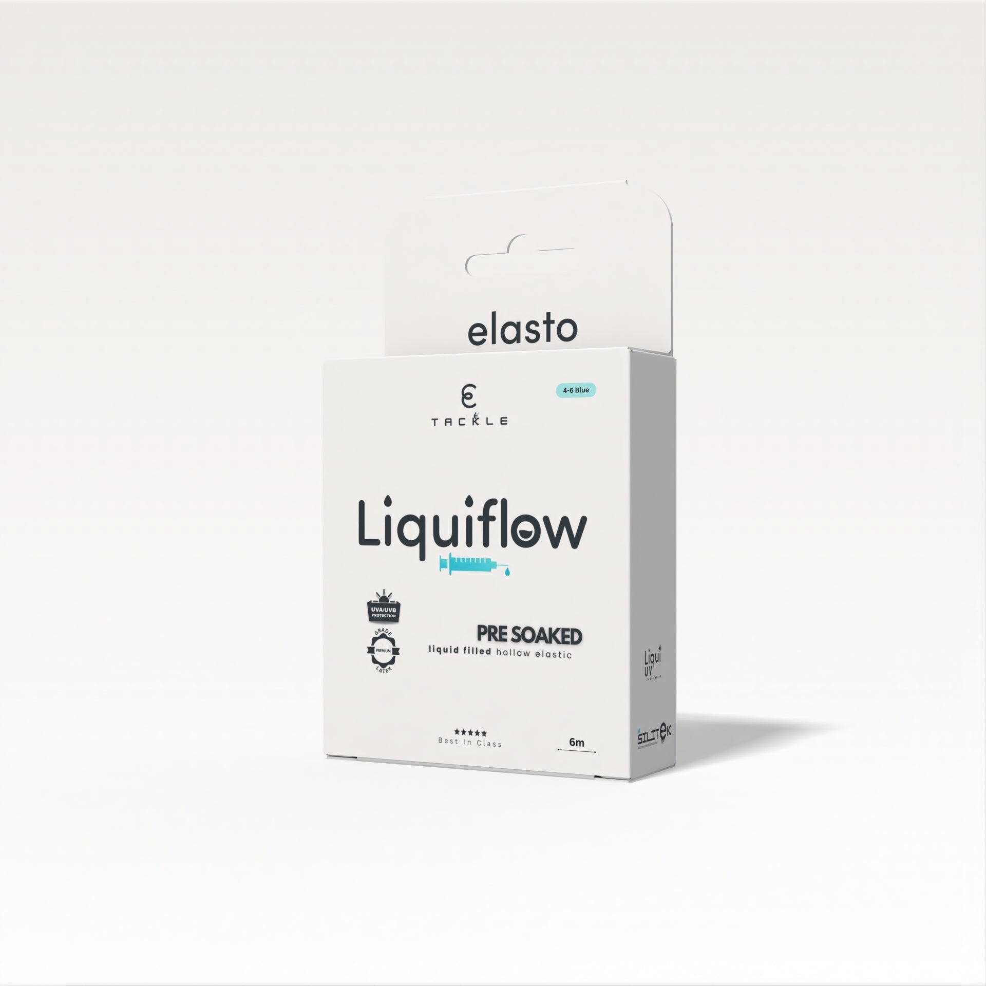 elastic for pole fishing Blue Liquiflow 1.45mm Elastic