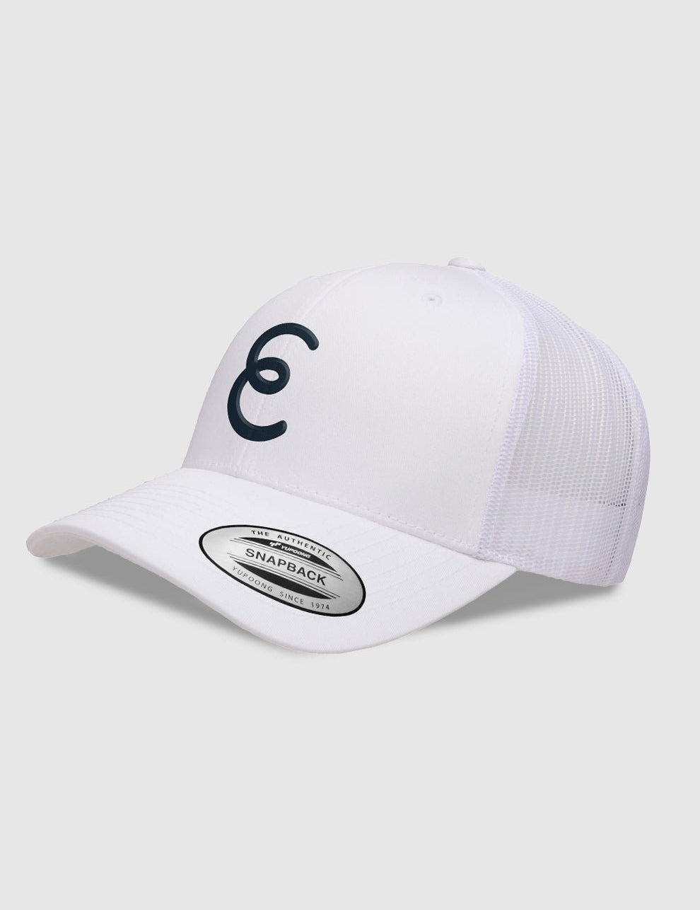 Flex Fit Split Mesh Cap - Ice White - Black Logo - Elasto Tackle