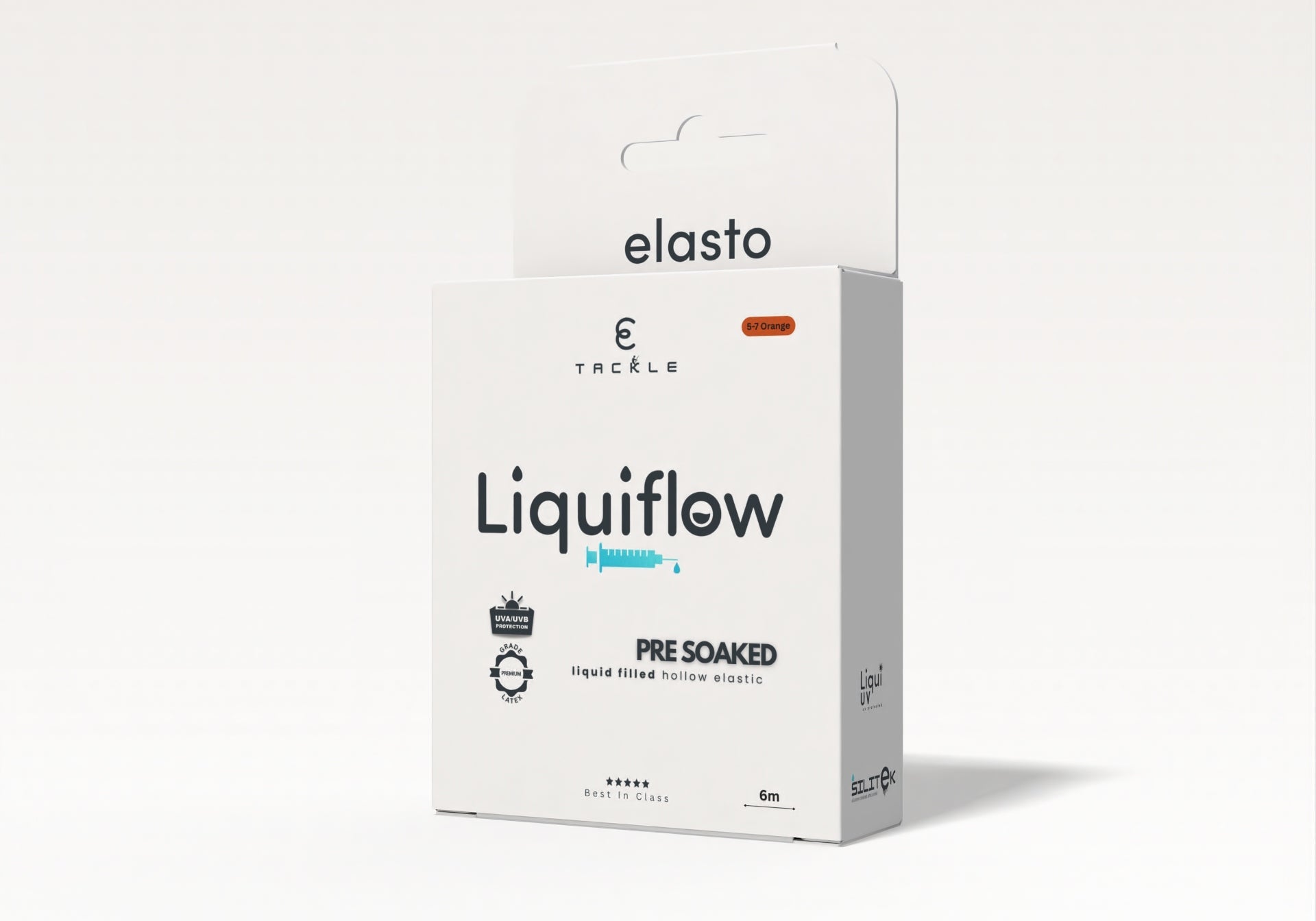 NEW - Liquiflow Cool Water 5 - 8 - Orange - Black Core - 1.5mm - Elasto Tackle