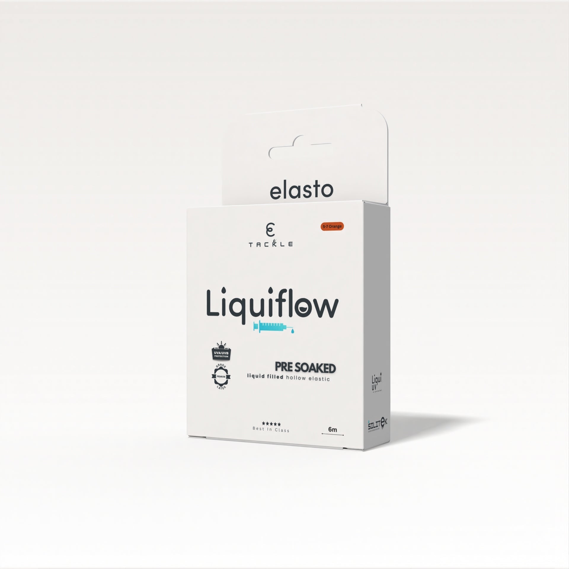 NEW - Liquiflow Cool Water 5 - 8 - Orange - Black Core - 1.5mm - Elasto Tackle
