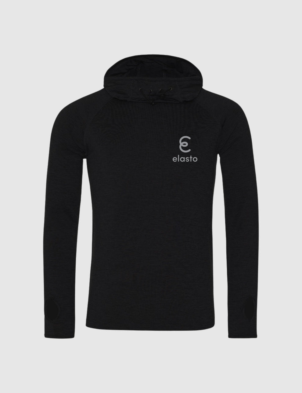 Sun Protect Hoodie - Black - Grey Logo - Elasto Tackle